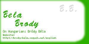 bela brody business card