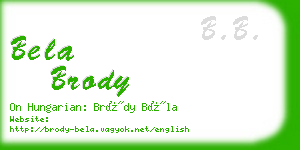 bela brody business card